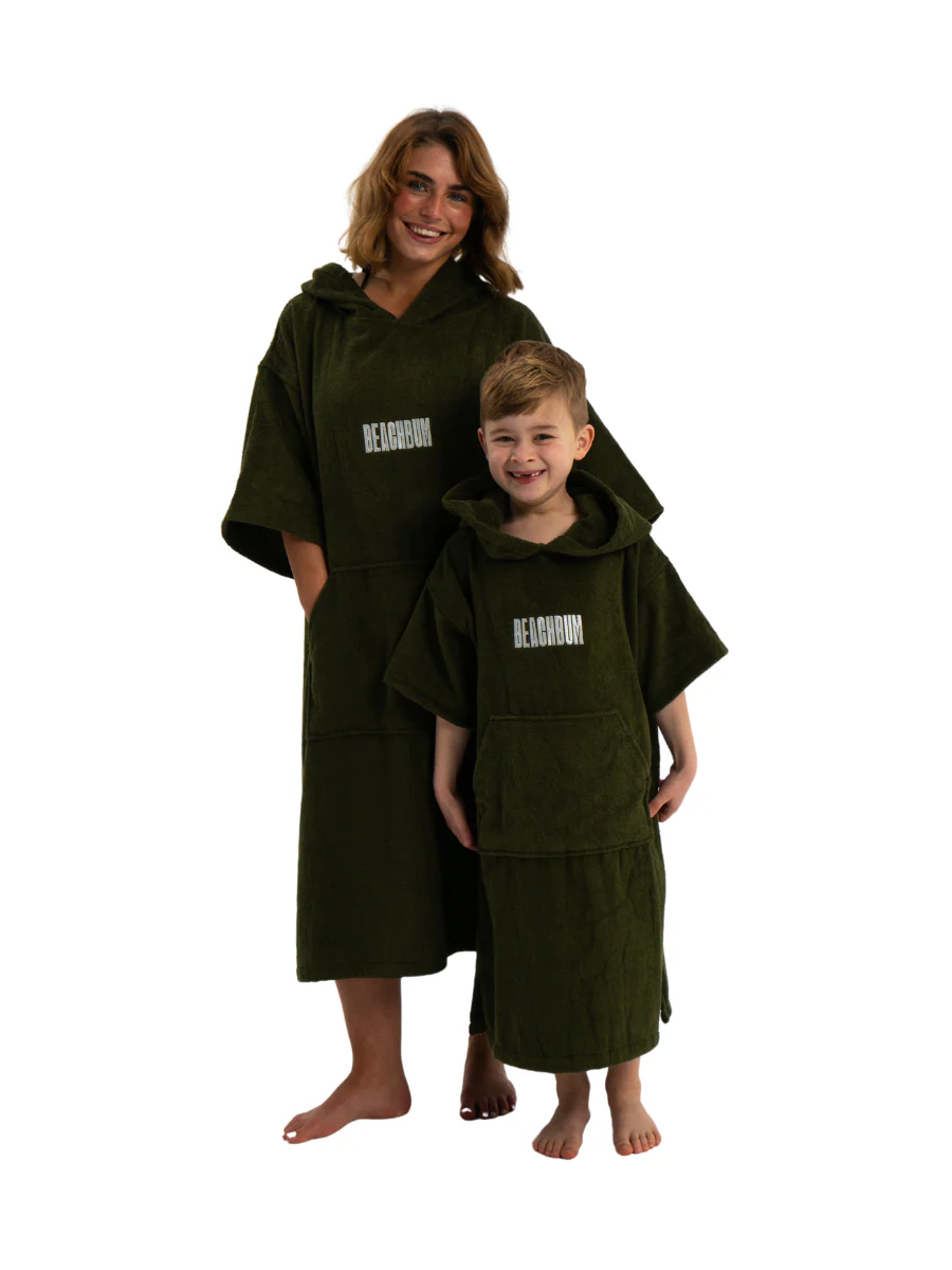 BEACHBUM KIDS TOWEL ROBE - OLIVE GREEN - Image 4