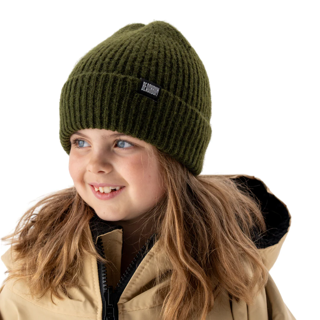 KIDS OLIVE GREEN - BEANIE - Image 3
