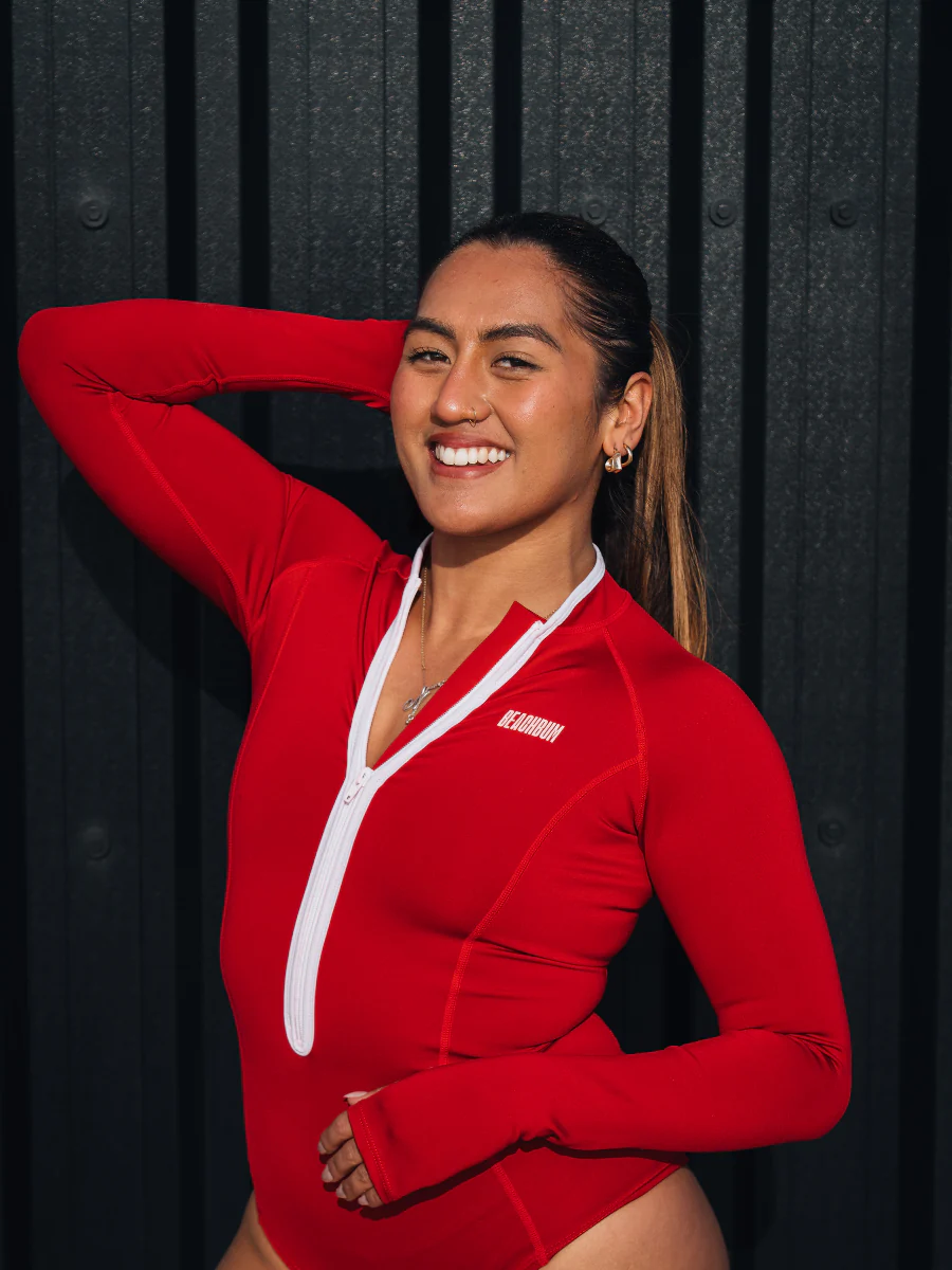LONG SLEEVE SWIMSUIT - CHILLY RED - Image 3