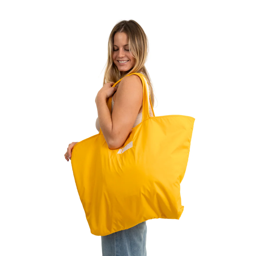 RECYCLED REVERSIBLE TOTE BAG - MANGO - Image 4
