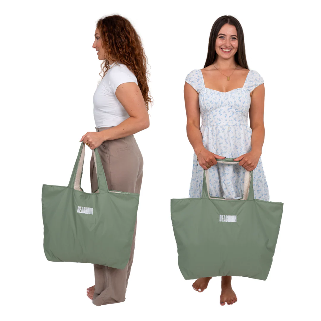 RECYCLED REVERSIBLE TOTE BAG - MINT GREEN - Image 3