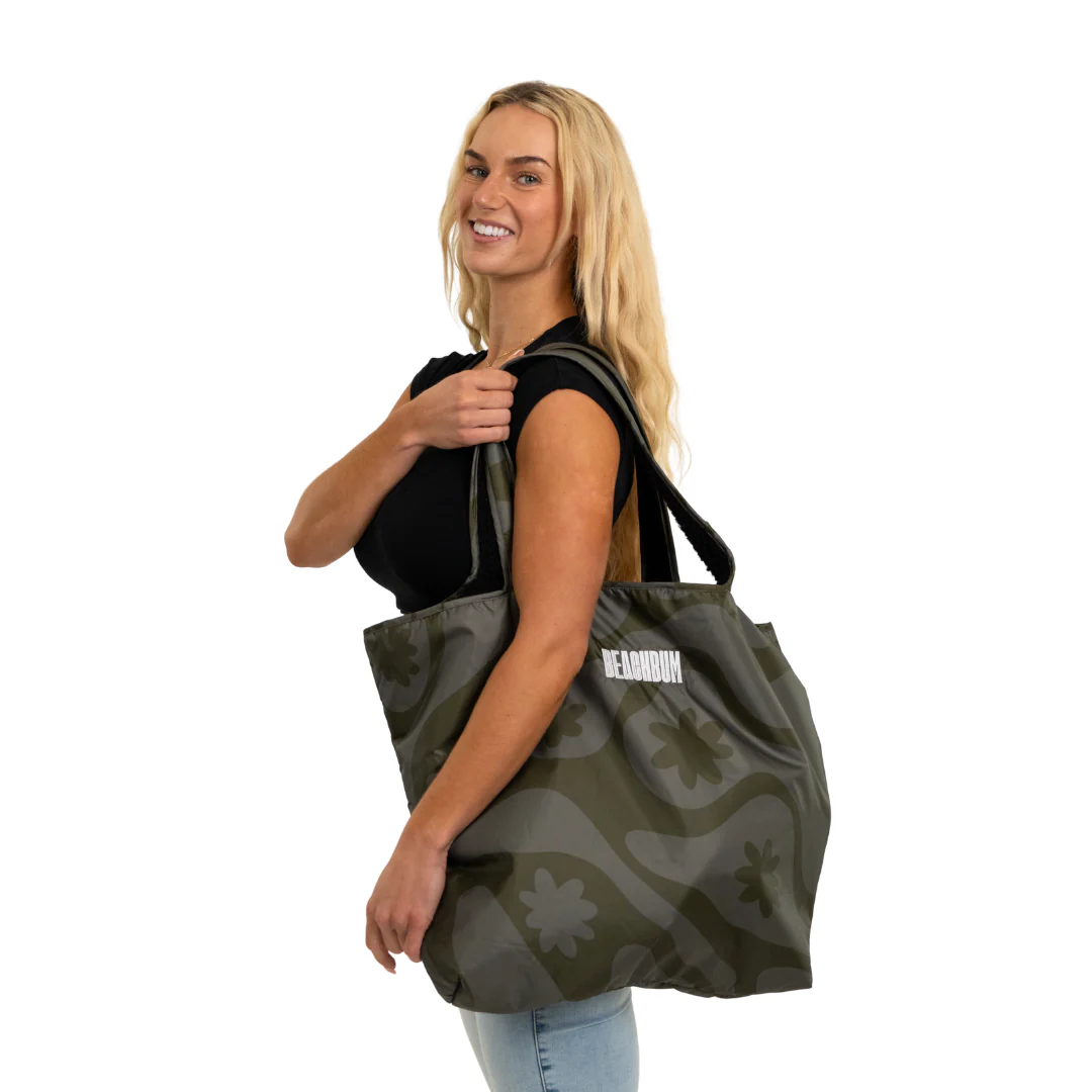 RECYCLED REVERSIBLE TOTE BAG - OLIVE - CORAL COLLECTION - Image 4