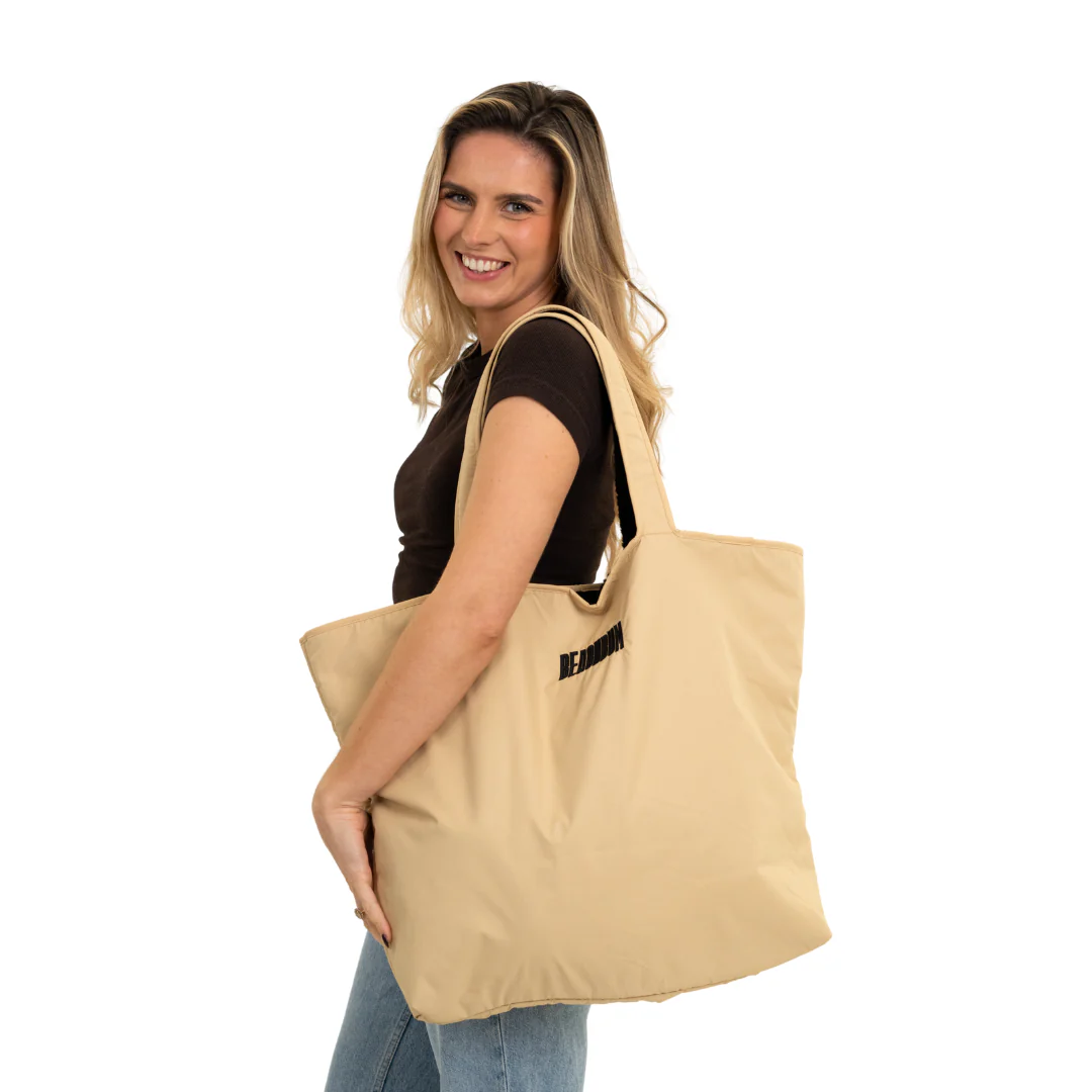 RECYCLED REVERSIBLE TOTE BAG - SAND - Image 6